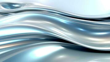 Close up of silver silk background, Abstract white cloth fabric wave, Generative AI illustration photo