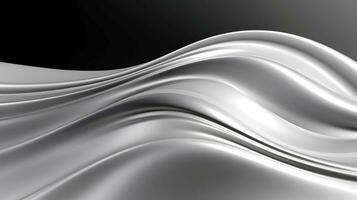Close up of silver silk background, Abstract white cloth fabric wave, Generative AI illustration photo