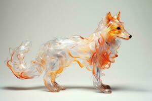 Abstract wolf with complex motion and hazy color, Generative AI illustration photo