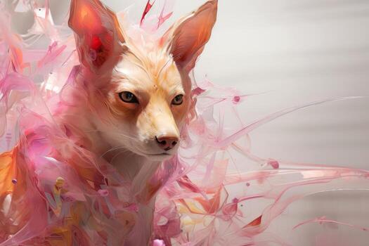 Abstract wolf with complex motion and hazy color, Generative AI illustration photo