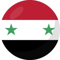 Syria flag circle 3D cartoon style. png