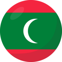 Maldiven vlag cirkel 3d tekenfilm stijl. png