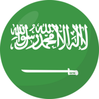 saudita arábia bandeira círculo 3d desenho animado estilo. png