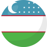 Usbekistan Flagge Kreis 3d Karikatur Stil. png