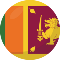 Sri Lanka flag circle 3D cartoon style. png