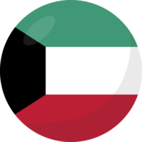 Kuwait flag circle 3D cartoon style. png