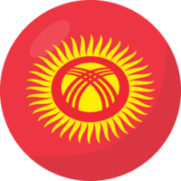 Kirguistán bandera circulo 3d dibujos animados estilo. png