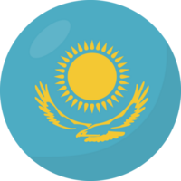 kazakhstan drapeau cercle 3d dessin animé style. png