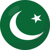 Pakistan flag circle 3D cartoon style. png