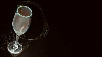 The champaign glass splash for celebration concept 3d rendering photo