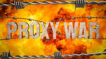 The proxy war on fire Background 3d rendering photo