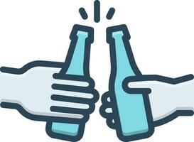 color icon for cheers vector