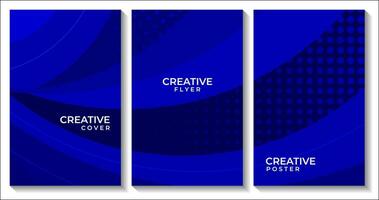 cover template with blue modern elegant background vector