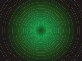 Green circular tunnel effect gradient futuristic digital machine themed vector background isolated on horizontal wallpaper template.
