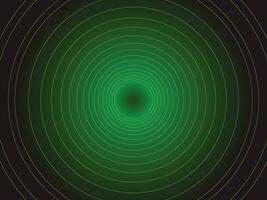 Green circular tunnel effect gradient futuristic digital machine themed vector background isolated on horizontal wallpaper template.