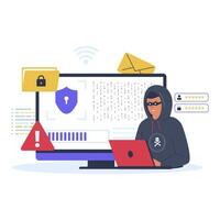 Hacker attack illustration concept vector