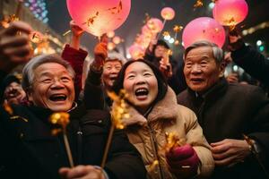 Unidentified people celebrate the Chinese New Year. photo
