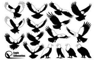 americano águila pájaro siluetas vector Arte