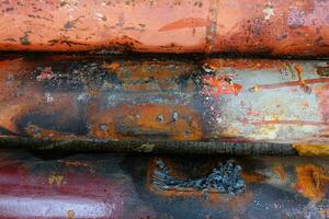 Burn marks and rust marks from steel texture welded with fire in Steel Factory photo