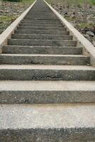 Long stairs at the pier. photo