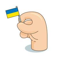 Hand save ukraine flag lined style illustration vector graphic.