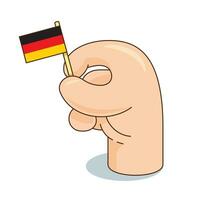 mano salvar Alemania bandera forrado estilo ilustración vector gráfico.