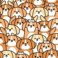 Repeat.Seamless pattern of cute dog with in various poses background.Pet animal vector