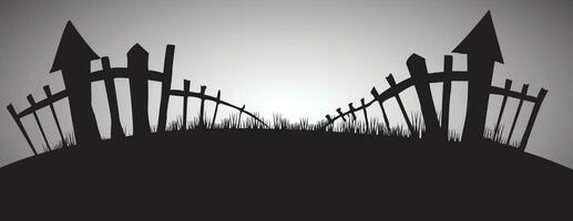 Black and white tone silhouette of fence vector