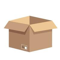 Open empty box in flat style.  Hand drawn vector illustration.