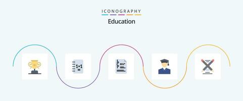 Education Flat 5 Icon Pack Including . pencil. school. pen. graduation vector