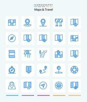 Creative Maps  Travel 25 Blue icon pack  Such As search. explore. map. map. navigation vector