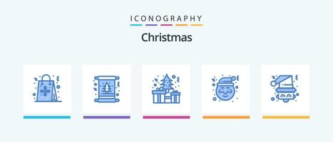 Christmas Blue 5 Icon Pack Including christmas. claus. tree. christmas. christmas. Creative Icons Design vector