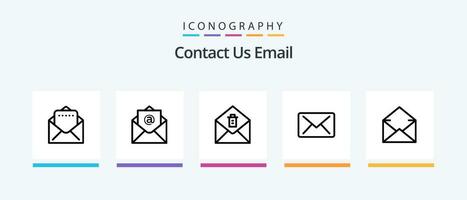 Email Line 5 Icon Pack Including delete. mail. mail. open. mail. Creative Icons Design vector