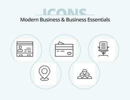 Modern Business And Business Essentials Line Icon Pack 5 Icon Design. letter. e-mail. edit. communication. write vector