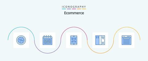 Ecommerce Blue 5 Icon Pack Including find. package. time. box. qr vector