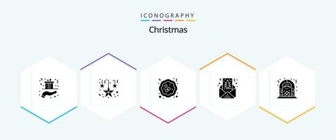 Christmas 25 Glyph icon pack including culture. shapes. cake. greeting. card vector