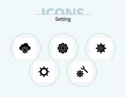 Setting Glyph Icon Pack 5 Icon Design. idea. gear. cloud-settings. cog. setting vector