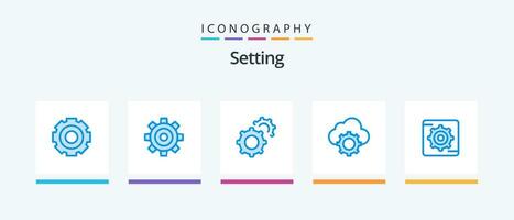 Setting Blue 5 Icon Pack Including . cloud. setting. Creative Icons Design vector