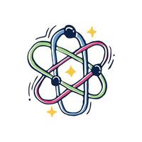 Hand drawn illustration of the symbol of atomic structure vector