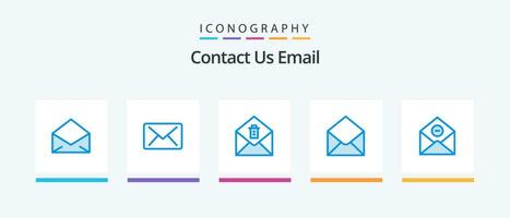 Email Blue 5 Icon Pack Including email. delete. message. communication. mail. Creative Icons Design vector