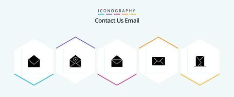 Email 25 Glyph icon pack including envelope. message. mail. mail. open vector