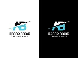 diseño de logotipo de letra ab vector