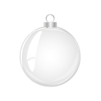 Glass Christmas ball. Element of holiday decoration. Vector object for christmas design, mockup