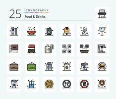 Food  Drinks 25 Line Filled icon pack including kitchen. done. meal. and. drinks vector