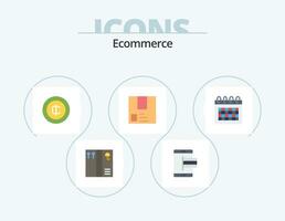 Ecommerce Flat Icon Pack 5 Icon Design. date. shipment. coin. product. e-commerce vector