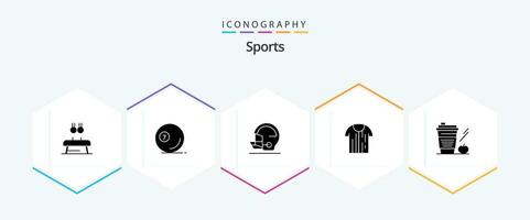 Sports 25 Glyph icon pack including trikot. refree. pool ball. sport. sport vector