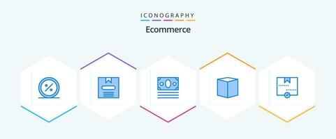 Ecommerce 25 Blue icon pack including approve. delivery. hide. commerce. shopping vector