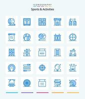 creativo Deportes ocupaciones 25 azul icono paquete tal como finalizar. actividades. armario. Deportes. ludo tablero vector