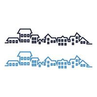 Set of houses in the city. Vector illustration on white background. Houses icon. Simple illustration of houses vector icon for web design isolated on white background