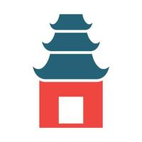 Temple Vector Glyph Two Color Icon For Personal And Commercial Use.
